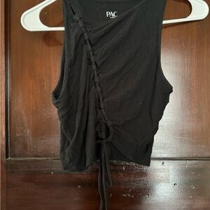PacSun Black Ruched Tank Top